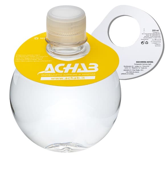 333 Round Bottle. Paper neck 4 colors two sides. clear cap