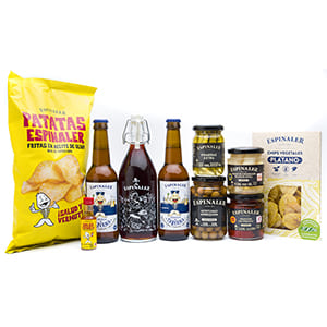 Tapas gift pack Espinaler "Because you are worth it, veggie" in basket