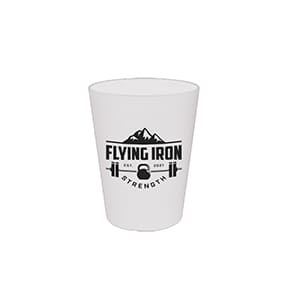 Ecco 10. Customised translucent rigid plastic cup. 1 color print