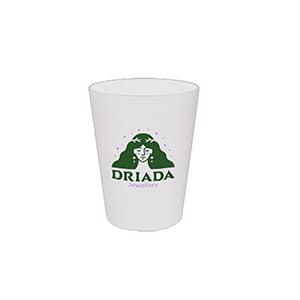 Ecco 10. Customised translucent rigid plastic cup. 2-color print