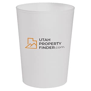 Ecco 50. Customised translucent rigid plastic cup. 2-color print