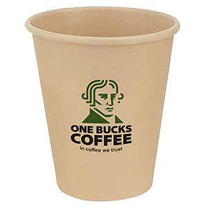 8oz Customized brown Paper Bio Cup. 2-color print