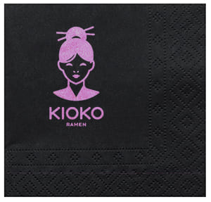 DC20 2-Ply 20x20 Black Napkin. Standard delivery. 1 color print