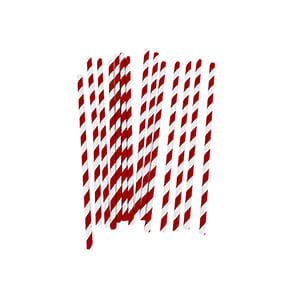 20cm Red and white paper straw