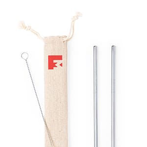 Metal-me. Set of metal straws. 1 color print on bag
