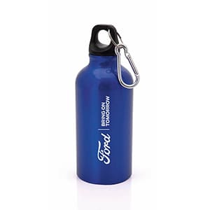 Mento. Branded 40cl Blue Metal bottle. 1 color print