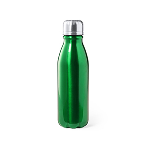 Ran. 550ml Green metal bottle glossy finish. Blank