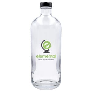 ERA 700. Customized glass bottle black cap. 2-color print