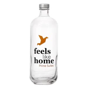 ERA 700. Customized glass bottle silver cap. 2-color print
