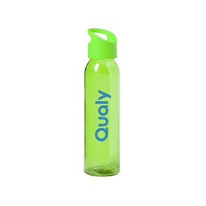 Tislit. Customized 470ml Green glass bottle. Permanent vitrified 1 color