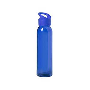 Tislit. 470ml Blue glass bottle BPA free matching plastic cap. 6,3x25cm. Non Customized