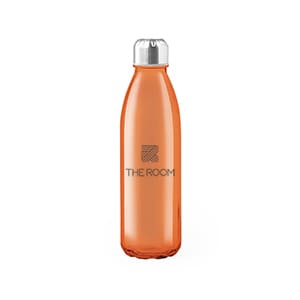 Solaris. Customized 650ml Customized orange glass bottle. 1 color print