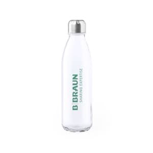 Solaris. Customized 650ml clear glass bottle. 1 color print