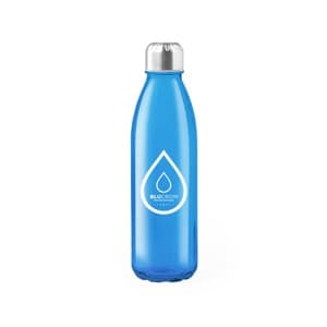 Solaris. Customized 650ml Customized blue glass bottle. Permanent vitrified 1 color