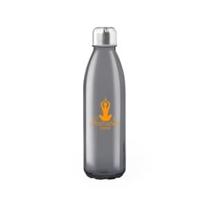 Solaris. Customized 650ml Black glass bottle. Permanent vitrified 1 color