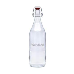Retro Lisa 50. Customized glass bottle with swing top. Laser print