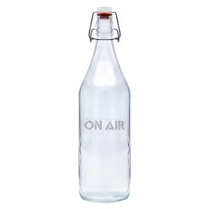 Retro Lisa 100. Customized glass bottle with swing top. Laser print