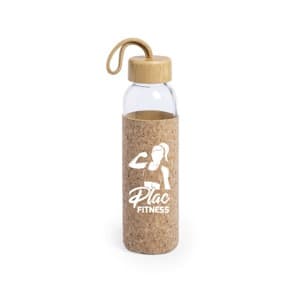 Tucana. Customized 50cl Glass bottle with natural cork cover. 1 color print