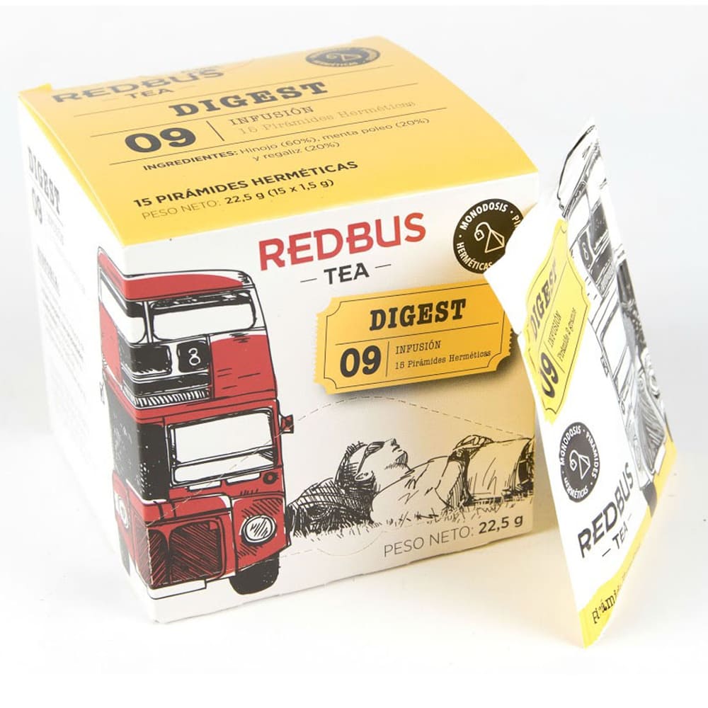 15 Redbus pyramids of Digest in a standard carton box