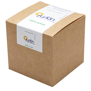 Customized box with 15 Redbus pyramids of Green tea. Full color label
