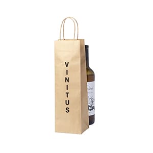 Bottle Bag. Customized kraft paper bag with handle for bottle. 1 color print 1 side
