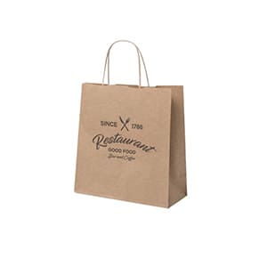 Bag Type A. Customized kraft paper bag with handle. 1 color print 1 side