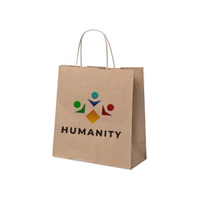 Bag Type A. Customized kraft paper bag with handle. Full color print 1 side
