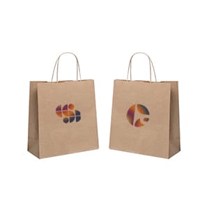 Bag Type A. Customized kraft paper bag with handle. 1 color print 2 sides