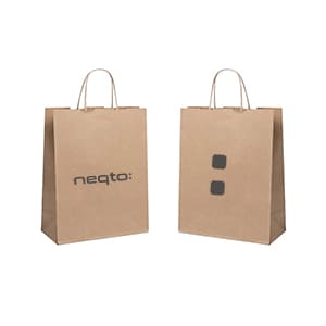 Bag Type B. Customized kraft paper bag with handle. 1 color print 2 sides