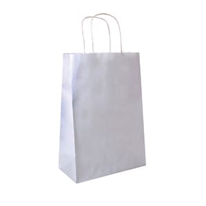 Bag Type B. White paper bag with handle. Blank