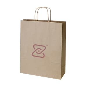Bag Type C. Customized kraft paper bag with handle. 1 color print 1 side
